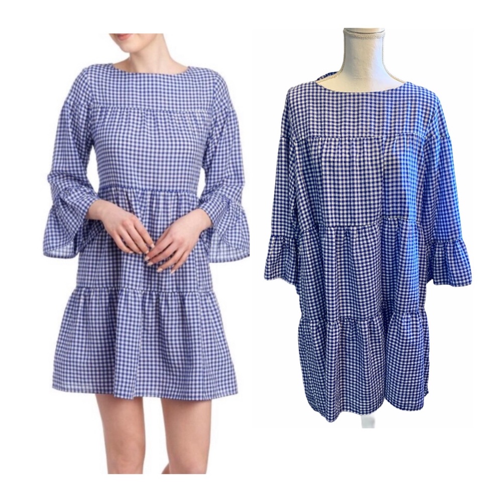 Gingham Philosophy tiered dress